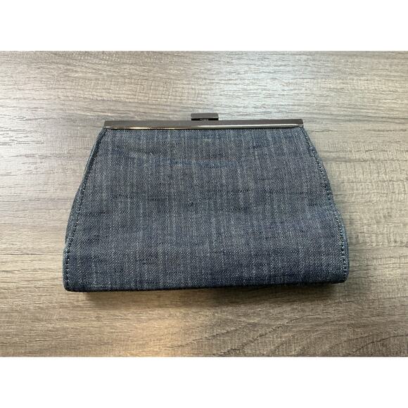 Vintage Guess Denim Clutch Bag Embroidered Floral Pattern Boho Chic Y2K - Picture 4 of 11